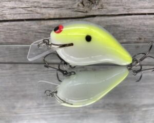 Black Label Balsa - Head Hunter - Custom Balsa Squarebill Crankbait - Chartreuse Illusion Color - Zoom WEC E-2