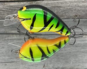 Black Label Balsa - Head Hunter - Custom Balsa Squarebill Crankbait - Fire Tiger - Zoom WEC E-2