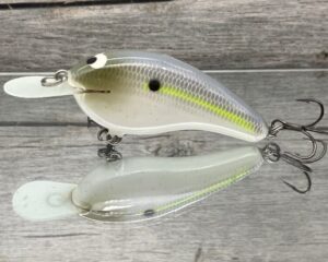 Black Label Balsa - Slim Series - Custom Balsa Crankbait - Chartreuse Shad Color