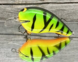 Black Label Balsa - Ricochet - Custom Balsa Crankbait - Fire Tiger Color