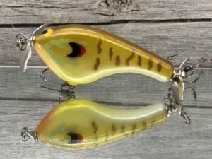 Black Label Balsa - Tease - Custom Balsa Topwater Prop Bait - Red Ear Color