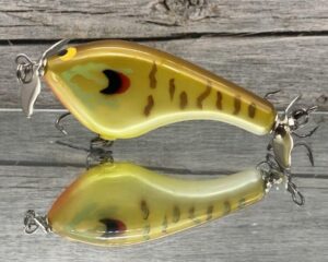 Black Label Balsa - Tease - Custom Balsa Topwater Prop Bait - Red Ear Color