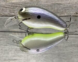 Black Label Balsa - Prowler - Custom Balsa Squarebill Crankbait - American Shad Chartreuse Belly Color