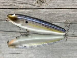 Black Label Balsa - Law Dawg - Custom Balsa Topwater- Threadfin Shad Pearl Color