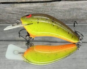 Black Label Balsa - Speedy - Hybrid Squarebill Crankbait - Chartreuse Root Beer Color