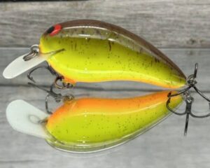 Black Label Balsa - Turbo - Custom Balsa Crankbait - Chartreuse Root Beer Color