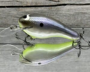 Black Label Balsa - K II SR - Custom Balsa Crankbait - American Shad Chartreuse Belly Color