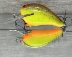 Black Label Balsa - Rumble MR - Custom Balsa Crankbait - Chartreuse Root Beer Color