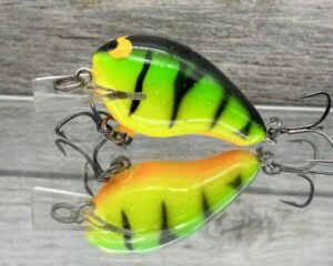 Black Label Balsa - Runt- Custom Balsa Crankbait - Fire Tiger Color