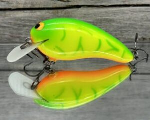 Black Label Balsa - Turbo - Custom Balsa Crankbait - Lime Coach Dog Color