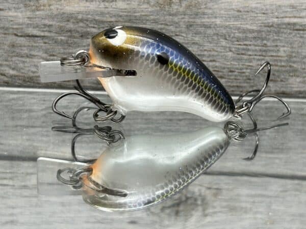 Black Label Balsa - Runt- Custom Balsa Crankbait - Threadfin Shad Pearl  Color - Wood Bait Country