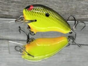 Black Label Balsa - Runt- Custom Balsa Crankbait - Chartreuse Black Back Color