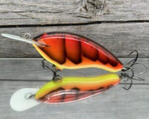 Black Label Balsa - The .38 - Balsa Crankbait - 3 Alarm Craw Color