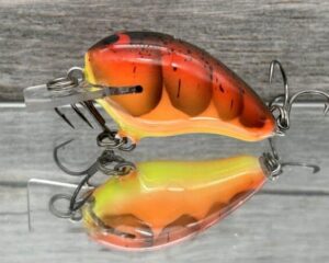 Black Label Balsa - Runt- Custom Balsa Crankbait - 3 Alarm Craw Color
