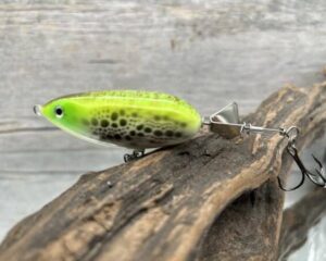 Black Label Balsa - Battle Toad - Custom Balsa Topwater Plopper - Tree Frog Color