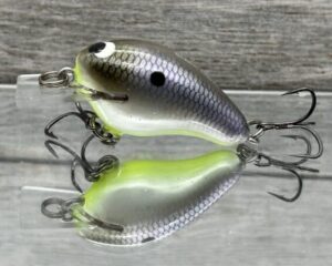 Black Label Balsa - Runt- Custom Balsa Crankbait - American Shad Chartreuse Belly Color