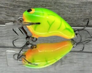 Black Label Balsa - Runt- Custom Balsa Crankbait - Lime Coach Dog Color