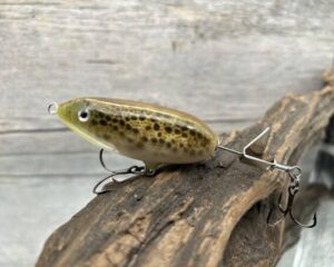 Black Label Balsa - Battle Toad - Custom Balsa Topwater Plopper - Bone Belly Bullfrog Color