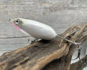 Black Label Balsa - Battle Toad - Custom Balsa Topwater Plopper - Snowball Color