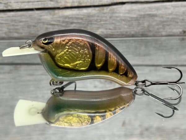 The Lure Forge - The Twenty-2 Rattling Squarebill Crankbait - Natural Craw  Color - Wood Bait Country