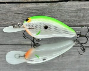 Black Label Balsa - Little Cliffie - Custom Balsa Crankbait - Lime Shad Color