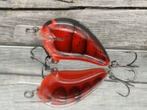 Black Label Balsa - Wreck Jr. - Custom Balsa Squarebill Crankbait - Fire Craw Color