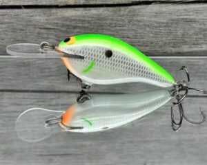 Black Label Balsa - Shiver 7 - Custom Balsa Crankbait - Lime Shad Color