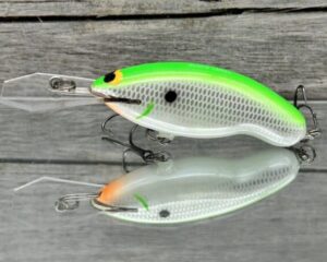 Black Label Balsa - Tapout Jr - Custom Balsa Crankbait - Lime Shad Color