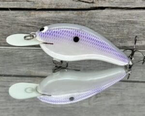 Black Label Balsa - Slim Series - Custom Balsa Crankbait - Purple Ghost Color