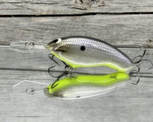 Black Label Balsa - Tapout Jr - Signature Series Custom Balsa Crankbait - Foiled American Shad Chartreuse Belly Color