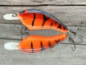 Black Label Balsa - Slim Series - Custom Balsa Crankbait - Red Tiger Color