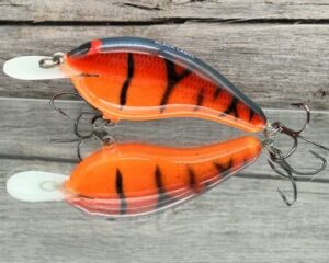 Black Label Balsa - Slim Series - Custom Balsa Crankbait - Red Tiger Color