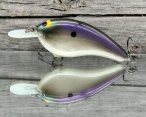 Black Label Balsa - Slim Series - Custom Balsa Crankbait - Bone Gizzard Color