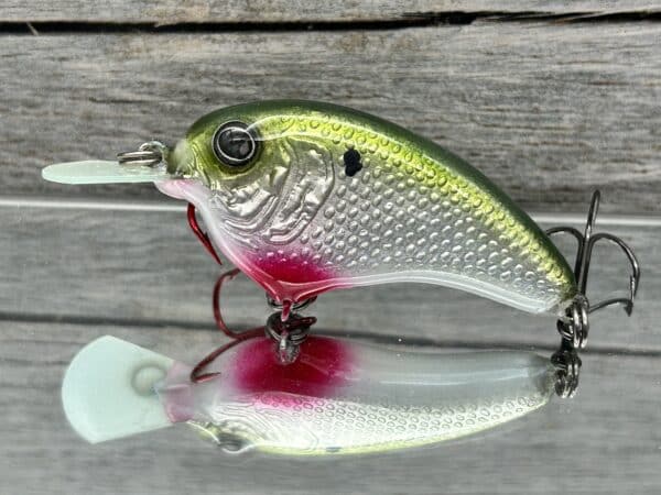 John Hott Lures - H-1 - Custom Balsa Squarebill - Foiled Red Shad Color -  Wood Bait Country