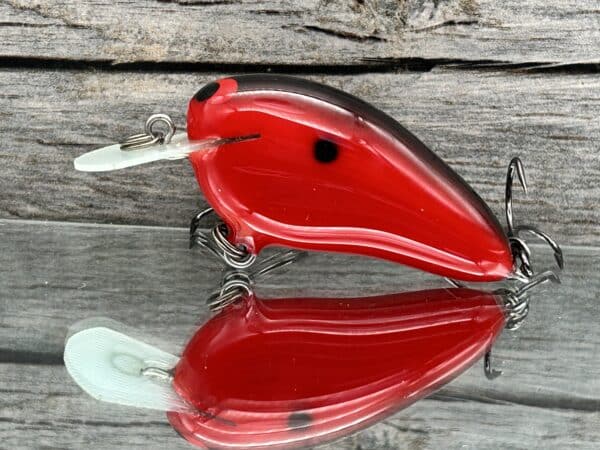 Black Label Balsa - Peanut - Balsa Crankbait - Cherry Bomb Color - Zoom WEC  Mutt - Wood Bait Country