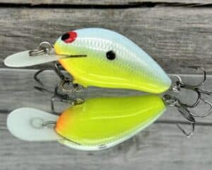 Black Label Balsa - Fat Little Cliffie - Custom Balsa Crankbait - Candy Dolphin Color