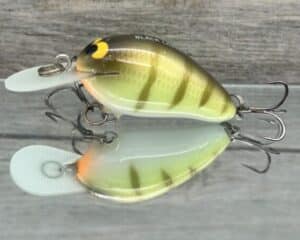 Black Label Balsa - Fat Little Cliffie - Custom Balsa Crankbait - Faded Perch Color