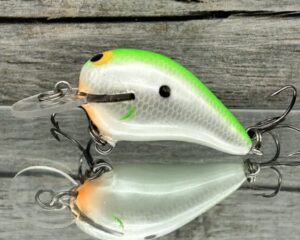 Black Label Balsa - Rumble - Custom Balsa Crankbait - Lime Shad Color