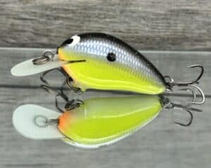 Black Label Balsa - Fat Little Cliffie - Custom Balsa Crankbait - Chartreuse Magic Color