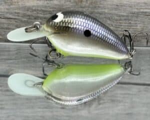 Black Label Balsa - Fat Little Cliffie - Custom Balsa Crankbait - American Shad Chartreuse Belly Color