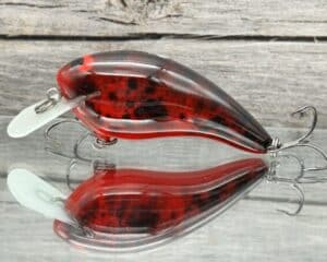 Black Label Balsa - Turbo - Custom Balsa Crankbait - Red Mud Bug Color