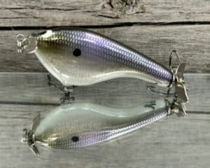 Black Label Balsa - Tease Signature Series - Custom Balsa Topwater Prop - Foiled American Shad Color