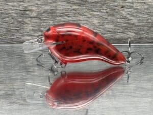 Black Label Balsa - Head Hunter - Custom Balsa Squarebill Crankbait - Red Mud Bug Color - Zoom WEC E-2