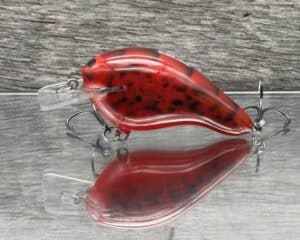 Black Label Balsa - Head Hunter - Custom Balsa Squarebill Crankbait - Red Mud Bug Color - Zoom WEC E-2