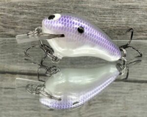 Black Label Balsa - Runt- Custom Balsa Crankbait - Purple Ghost Color