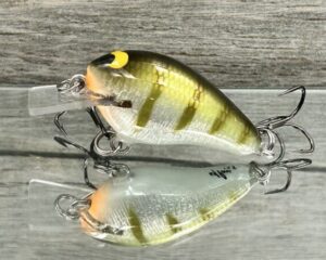 Black Label Balsa - Runt- Signature Series - Custom Balsa Crankbait - Foiled Perch Color
