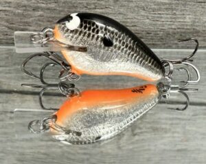 Black Label Balsa - Runt- Signature Series - Custom Balsa Crankbait - Silver Foil Orange Belly Color