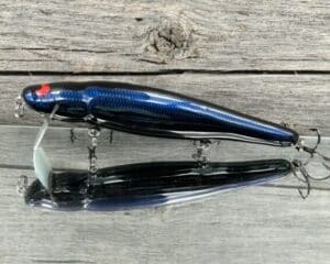 Black Label Balsa - Heads Up - Custom Balsa Wake Bait - Lights Out Color