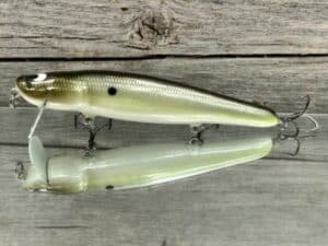Black Label Balsa - Heads Up - Custom Balsa Wake Bait - Money Shad Color