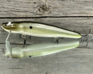 Black Label Balsa - Heads Up - Custom Balsa Wake Bait - Money Shad Color